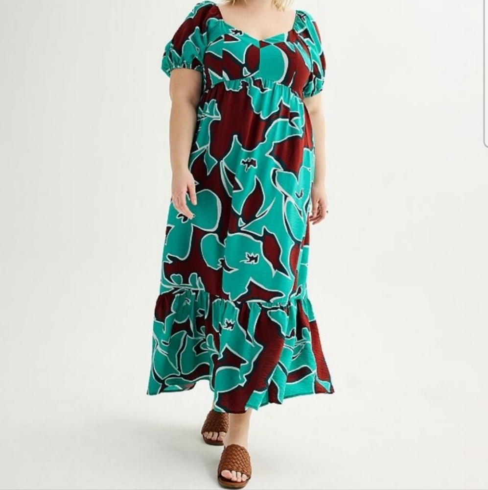 Nine West Babydoll Maxi Dress